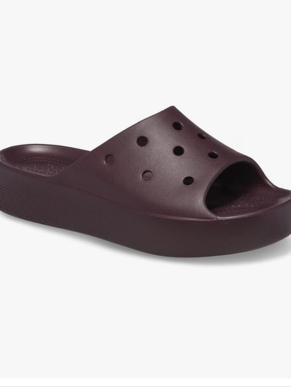 Crocs Women's Dark Cherry Platform Slide Sandals Iconic Comfort